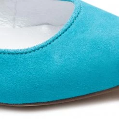 R.Polański Chaussures Basses Ballerines R.POLAŃSKI - 0727 Turkus Zamsz Bleu -R.Polański Soldes Magasin 0000207594920 06 mt