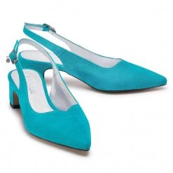 R.Polański Mules Et Sandales Sandales R.POLAŃSKI - 1120 Turkus Zamsz Bleu -R.Polański Soldes Magasin 0000207626843 04 rz