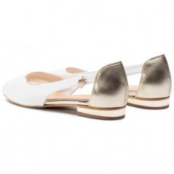 R.Polański Chaussures Basses R.POLAŃSKI - 1098 Biało Złoty Blanc -R.Polański Soldes Magasin 0000207693418 03 pa