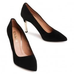 R.Polański Chaussures Basses Talons Aiguilles R.POLAŃSKI - 0982 Czarny Zamsz 1 Noir -R.Polański Soldes Magasin 0000207703384 07 rz