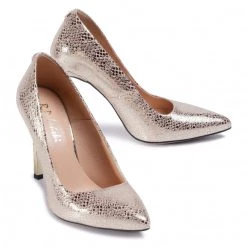 R.Polański Chaussures Basses Talons Aiguilles R.POLAŃSKI - 0808 Różowy Snake Or -R.Polański Soldes Magasin 0000207715967 05 ppi