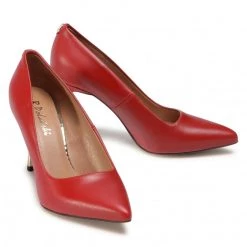 R.Polański Chaussures Basses Talons Aiguilles R.POLAŃSKI - 0982 Czerwony Lico Rouge -R.Polański Soldes Magasin 0000207727625 04 rz