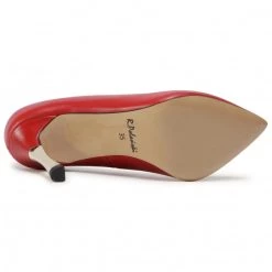 R.Polański Chaussures Basses Talons Aiguilles R.POLAŃSKI - 0982 Czerwony Lico Rouge -R.Polański Soldes Magasin 0000207727625 05 rz