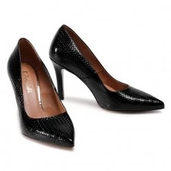 R.Polański Chaussures Basses Talons Aiguilles R.POLAŃSKI - 1042 Czarny Lakier/Plecionka Noir -R.Polański Soldes Magasin 0000207798144 05 rz