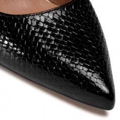 R.Polański Chaussures Basses Talons Aiguilles R.POLAŃSKI - 1042 Czarny Lakier/Plecionka Noir -R.Polański Soldes Magasin 0000207798144 06 rz