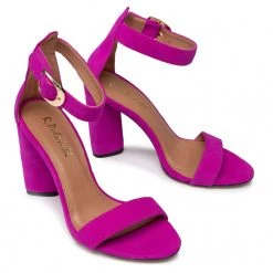 R.Polański Mules Et Sandales Sandales R.POLAŃSKI - 0876 Fuksja Zamsz Rose -R.Polański Soldes Magasin 0000207799349 04 mg