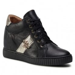 R.Polański Chaussures Basses Sneakers R.POLAŃSKI - 0959 Czarny Lico/Złoty Noir