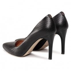 R.Polański Chaussures Basses Talons Aiguilles R.POLAŃSKI - 0760/A Czarna Plecionka Noir -R.Polański Soldes Magasin 0000207844018 04 rz