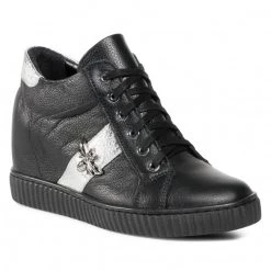 R.Polański Chaussures Basses Sneakers R.POLAŃSKI - 0959 Czarny Lico/Srebrny Noir