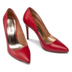 R.Polański Chaussures Basses Talons Aiguilles R.POLAŃSKI - A-001 Czerwony Lico Rouge -R.Polański Soldes Magasin 0000207861008 05 bs kopia