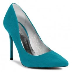 R.Polański Chaussures Basses Talons Aiguilles R.POLAŃSKI - A-001 Turkus Zamsz Bleu