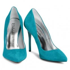 R.Polański Chaussures Basses Talons Aiguilles R.POLAŃSKI - A-001 Turkus Zamsz Bleu -R.Polański Soldes Magasin 0000207883611 03 rz 1