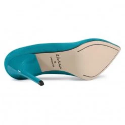 R.Polański Chaussures Basses Talons Aiguilles R.POLAŃSKI - A-001 Turkus Zamsz Bleu -R.Polański Soldes Magasin 0000207883611 05 rz 1