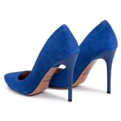 R.Polański Chaussures Basses Talons Aiguilles R.POLAŃSKI - A-001 Chaber Zamsz Bleu -R.Polański Soldes Magasin 0000207885844 02 rz