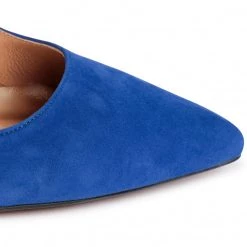 R.Polański Chaussures Basses Talons Aiguilles R.POLAŃSKI - A-001 Chaber Zamsz Bleu -R.Polański Soldes Magasin 0000207885844 06 rz