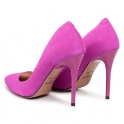 R.Polański Chaussures Basses Talons Aiguilles R.POLAŃSKI - A-001 Fuksja Zamsz Rose -R.Polański Soldes Magasin 0000207904781 02 rz