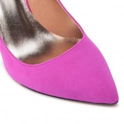 R.Polański Chaussures Basses Talons Aiguilles R.POLAŃSKI - A-001 Fuksja Zamsz Rose -R.Polański Soldes Magasin 0000207904781 03 rz