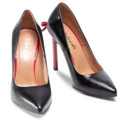 R.Polański Chaussures Basses Talons Aiguilles R.POLAŃSKI - 1223 Czarny Lico Czerwony Noir -R.Polański Soldes Magasin 0000208123631 06 mk