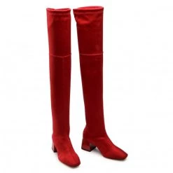 R.Polański Bottes Et Autres Cuissardes R.POLAŃSKI - 1185 Czerwony Zamsz Rouge -R.Polański Soldes Magasin 0000208128766 05 rz