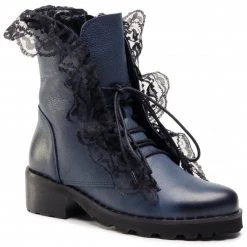 R.Polański Bottes Et Autres Bottines R.POLAŃSKI - 0890 Granatowy Rustik Bleu Marine