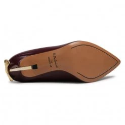 R.Polański Chaussures Basses Talons Aiguilles R.POLAŃSKI - 1223 Bordo Lico Złoty Bordeaux -R.Polański Soldes Magasin 0000208447096 06 rz
