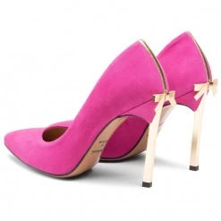 R.Polański Chaussures Basses Talons Aiguilles R.POLAŃSKI - 1223 Magnolia Zamsz/Złoty Rose -R.Polański Soldes Magasin 0000208558815 02 wj