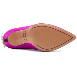 R.Polański Chaussures Basses Talons Aiguilles R.POLAŃSKI - 1223 Fuksja Zamsz/Złoty Rose -R.Polański Soldes Magasin 0000208559294 04 wj