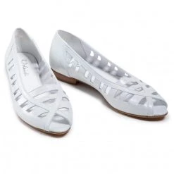 R.Polański Chaussures Basses R.POLAŃSKI - 1267 Biały Brokat Argent -R.Polański Soldes Magasin 0000208601016 05 pa