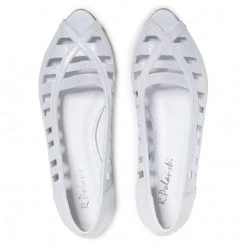 R.Polański Chaussures Basses R.POLAŃSKI - 1267 Biały Brokat Argent -R.Polański Soldes Magasin 0000208601016 06 pa