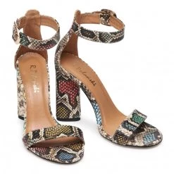 R.Polański Mules Et Sandales Sandales R.POLAŃSKI - 876 Multicolor Snake Marron, Multicolore -R.Polański Soldes Magasin 0000208606387 06 rz