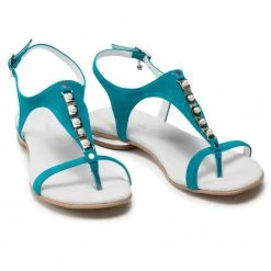 R.Polański Mules Et Sandales Sandales R.POLAŃSKI - 939 Turkus Zamsz Bleu -R.Polański Soldes Magasin 0000208772815 08 mg