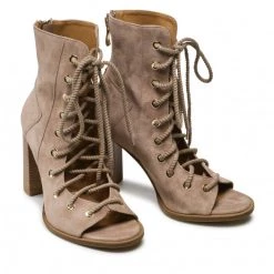 R.Polański Bottes Et Autres Bottines R.POLAŃSKI - 1406 Mokka Zamsz Beige -R.Polański Soldes Magasin 0000300011546 04 rz 1