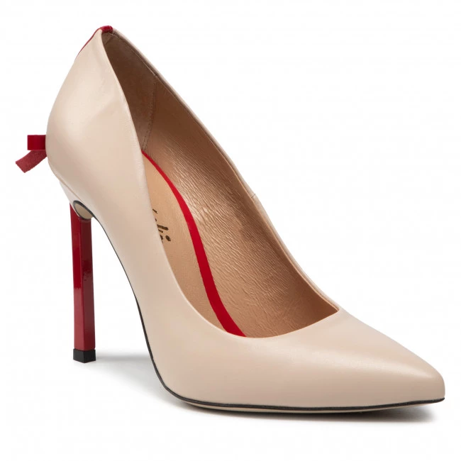 R.Polański Chaussures Basses Talons Aiguilles R.POLAŃSKI - 1223 Beżowy Lico/Czerwony Beige 1 R.Polański Chaussures Basses Talons Aiguilles R.POLAŃSKI - 1223 Beżowy Lico/Czerwony Beige