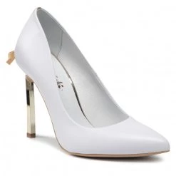 R.Polański Chaussures Basses Talons Aiguilles R.POLAŃSKI - 1223 Biały Lico/Złoty Blanc