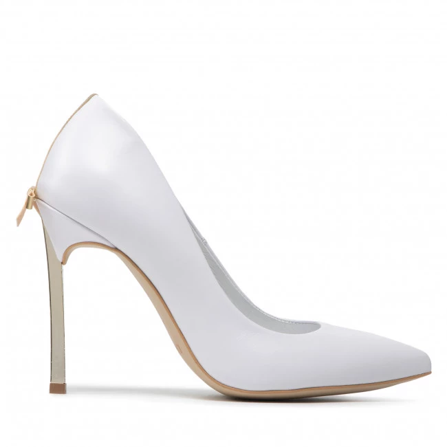 R.Polański Chaussures Basses Talons Aiguilles R.POLAŃSKI - 1223 Biały Lico/Złoty Blanc 2 R.Polański Chaussures Basses Talons Aiguilles R.POLAŃSKI - 1223 Biały Lico/Złoty Blanc – Image 2