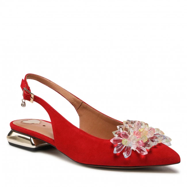 R.Polański Mules Et Sandales Sandales R.POLAŃSKI - 1015/L Czerwony Zamsz Rouge 1 R.Polański Mules Et Sandales Sandales R.POLAŃSKI - 1015/L Czerwony Zamsz Rouge