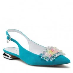 R.Polański Mules Et Sandales Sandales R.POLAŃSKI - 1015/L Turkus Zamsz Bleu