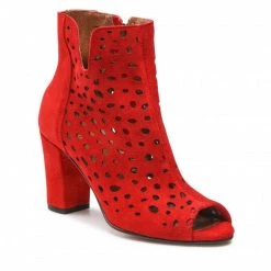 R.Polański Bottes Et Autres Bottines R.POLAŃSKI - 1471 Czerwony Zamsz Rouge