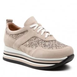 R.Polański Chaussures Basses Sneakers R.POLAŃSKI - 1481 Beżowy Zamsz Beige