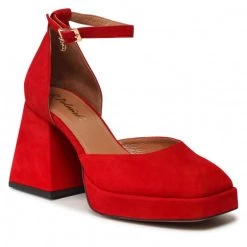 R.Polański Chaussures Basses R.POLAŃSKI - 1454 Czerwony Zamsz Rouge