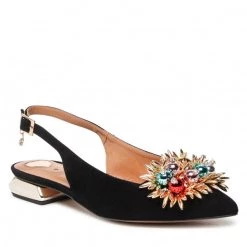 R.Polański Mules Et Sandales Sandales R.POLAŃSKI - 1488/L Czarny Zamsz Noir