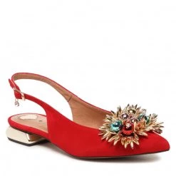 R.Polański Mules Et Sandales Sandales R.POLAŃSKI - 1488/L Czerwony Zamsz Rouge