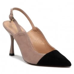 R.Polański Mules Et Sandales Sandales R.POLAŃSKI - 1428 Cappucino Zamsz/Czarny Zamsz Beige