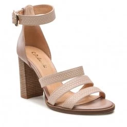 R.Polański Mules Et Sandales Sandales R.POLAŃSKI - 1452 Beżowy Lico/Różowy Lico Beige