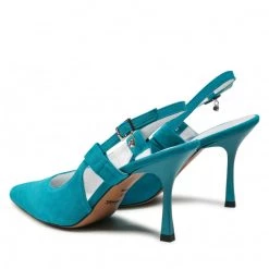 R.Polański Mules Et Sandales Sandales R.POLAŃSKI - 1442 Turkus Zamsz Bleu -R.Polański Soldes Magasin 03 0000300718094 rz