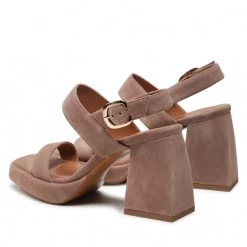 R.Polański Mules Et Sandales Sandales R.POLAŃSKI - 1451 Cappucino Zamsz Marron -R.Polański Soldes Magasin 03 0000300718414 rz