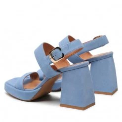 R.Polański Mules Et Sandales Sandales R.POLAŃSKI - 1451 Błękitny Zamsz Bleu -R.Polański Soldes Magasin 03 0000300718490 rz