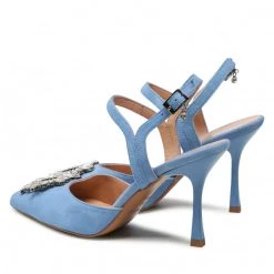 R.Polański Mules Et Sandales Sandales R.POLAŃSKI - 1419 Błękitny Zamsz Bleu -R.Polański Soldes Magasin 03 0000300722183 rz