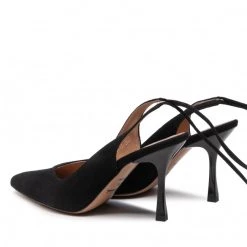 R.Polański Mules Et Sandales Sandales R.POLAŃSKI - 1421 Czarny Zamsz Noir -R.Polański Soldes Magasin 03 0000300723777 swa