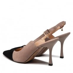 R.Polański Mules Et Sandales Sandales R.POLAŃSKI - 1428 Cappucino Zamsz/Czarny Zamsz Beige -R.Polański Soldes Magasin 03 0000300724309 st